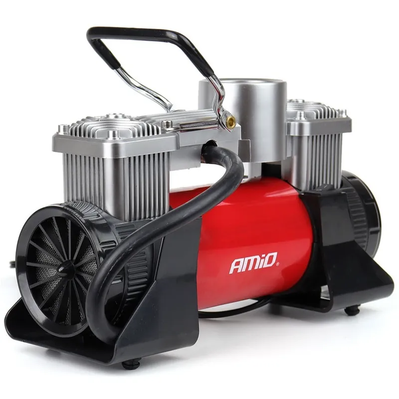 Dvoupístový kompresor AMIO ACOMP-18, 12V, 150 PSI / 7 bar, 60 l/min s manometrem Objednat Nyní