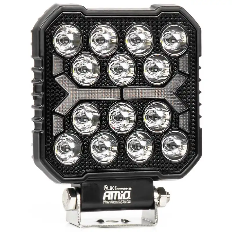 Expresní Doručení LED pracovní světlo 4200 LM 42W 110x110x38 mm s oranžovým výstražným světlem AMIO