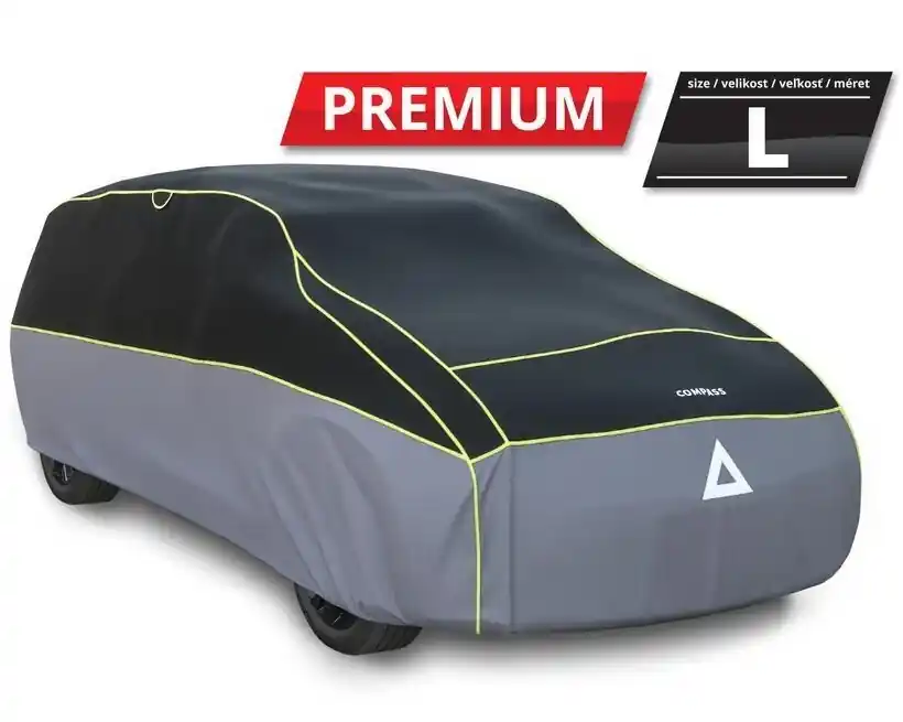 Plachta na auto proti kroupám COMPASS PREMIUM L (480 x 177 x 119 cm) s bočním krytím Sezónní Sleva