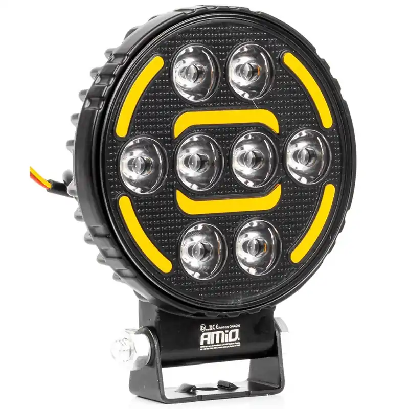 LED pracovní světlo 2400 LM 48W Ø 110x38 mm + výstražné oranžové LED AMIO Dokud Zásoby Vydrží