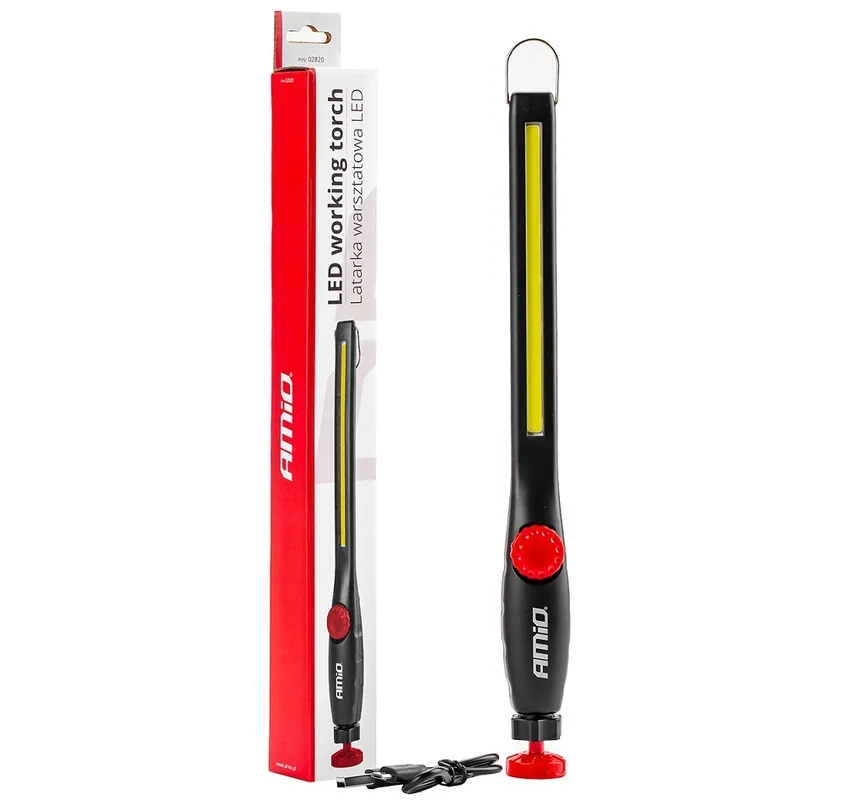 Akce Inspekční AKU pracovní lampa AMIO WT10, nabíjecí 2000 mAh, 450 LM