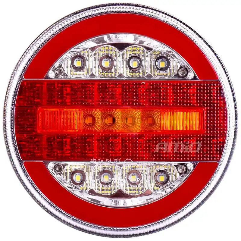 Poslední Šance LED kulaté světlo na vozíky a přívěsy 12/24V levé nebo pravé se 3 funkcemi AMIO RCL-07-LR