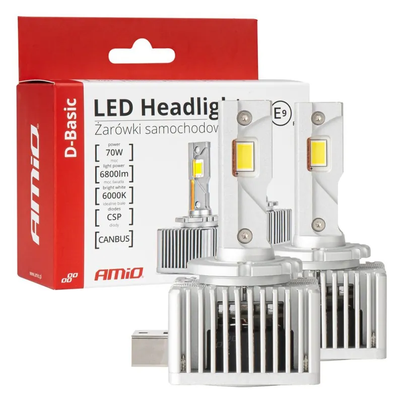 Hit Sezóny LED výbojky D3S D3R D8S AMIO LED D-BASIC CAN-BUS, bílé 6000K 6800 LM, 2 ks