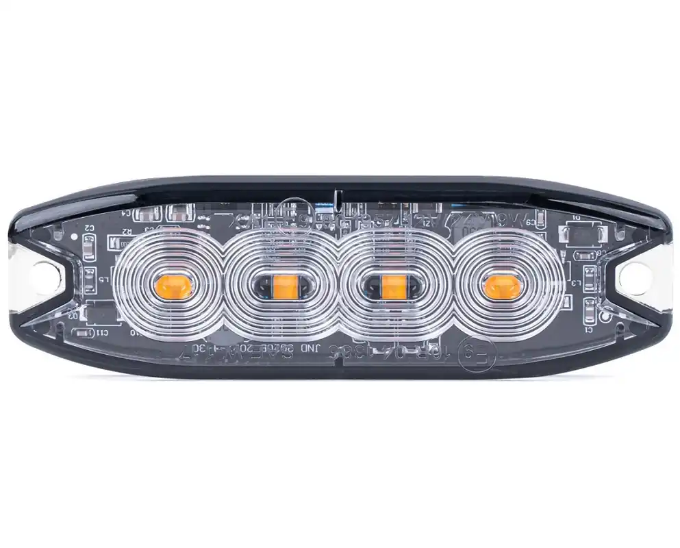 Časově Omezené LED predátor na auto 4 LED 12-24V, oranžový, 100x30x9 mm AMIO