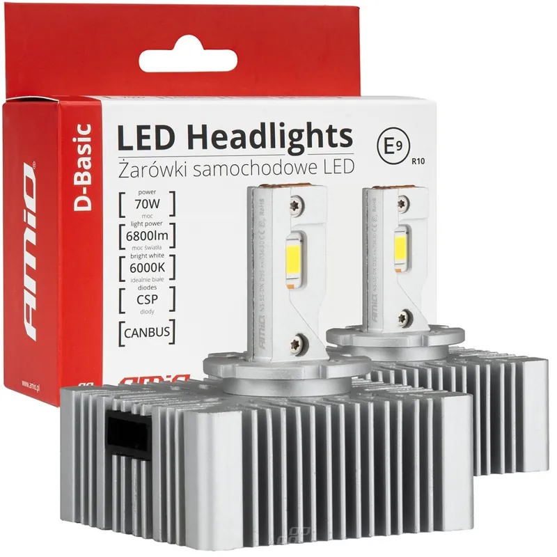 LED výbojky D5S AMIO LED D-BASIC CAN-BUS, bílé 6000K 6800 LM, 2 ks Rychlé Dodání