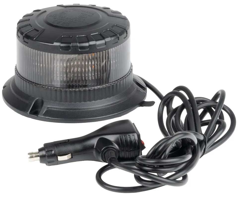 LED magnetický maják 12/24V, 16 LED, oranžový, bílý kryt, do těžkého provozu AMIO W28M Bezpečná Platba