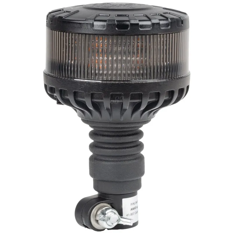 Rychlé Dodání LED maják na držák 12/24V, 16 LED, oranžový, bílý kryt, do těžkého provozu AMIO