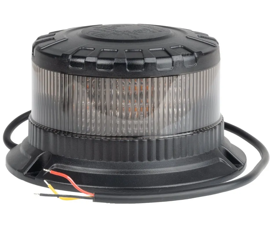 Nová Kolekce LED šroubovací maják 12/24V, 16 LED, oranžový, bílý kryt, do těžkého provozu AMIO