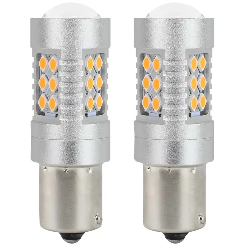 CAN-BUS LED žárovky BAU15S PY21W, 24 SMD LED 3030, oranžové, 2 ks AMIO Expresní Doručení