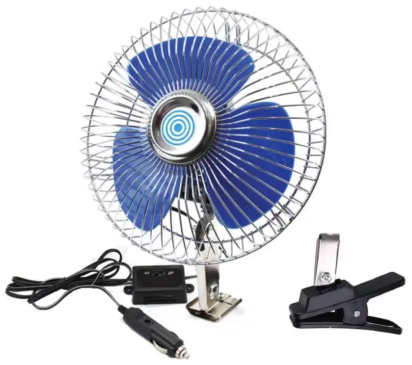Cenový Hit Ventilátor do auta 12V AMIO 20 cm, celokovový s klipem