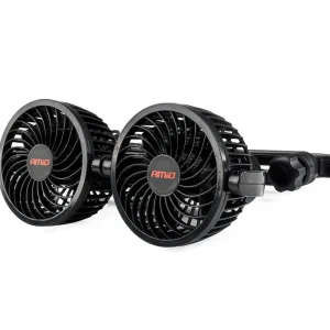 Ihned K Objednání Ventilátor do auta 12V na opěrku hlavy pro cestující vzadu, dvojitý 100 mm, s USB AMIO