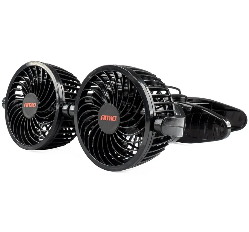 Výprodej Ventilátor do auta 12V 100 mm na klips, dvojitý AMIO