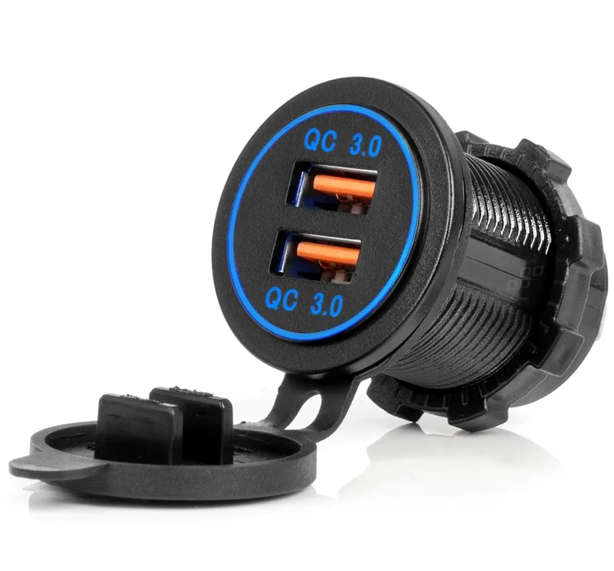 Vestavná nabíječka do auta 2x USB QC3.0 AMIO Akce