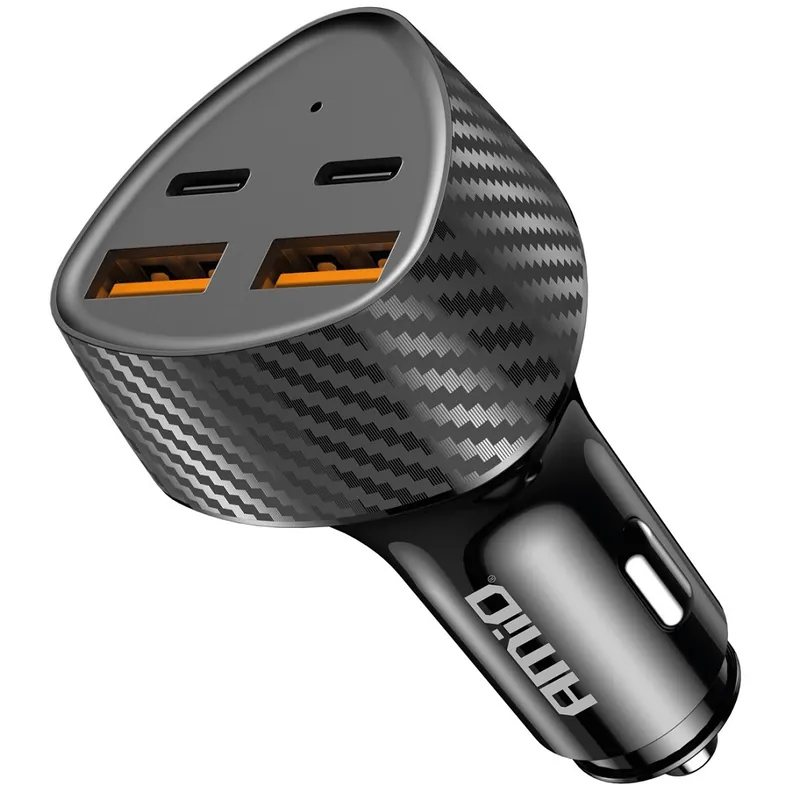 USB nabíječka do auta AMIO 12/24V 2x USB-A + 2x USB-C 50W Akce