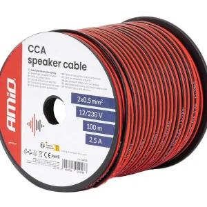 Dvoužilový reproduktorový kabel AMIO 2x0.5 mm² (100 m) Super Cena