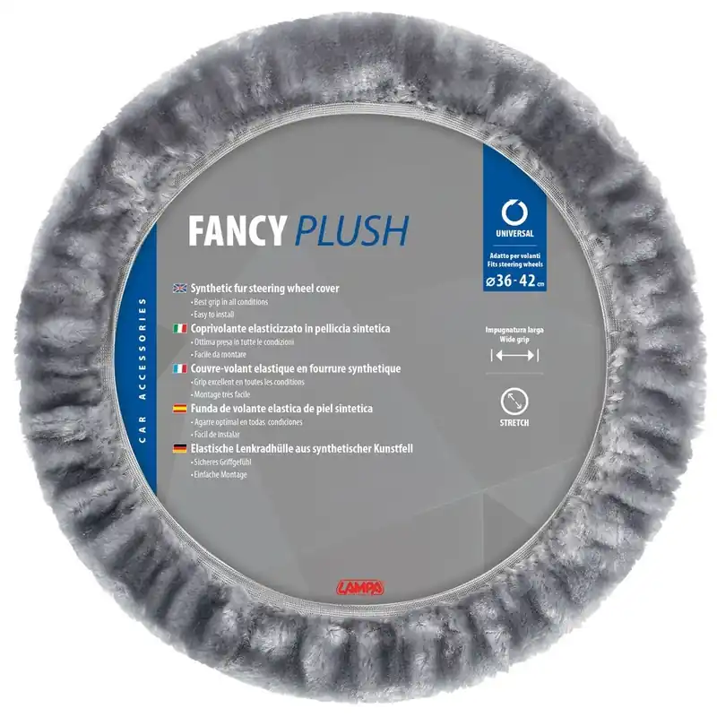 Chlupatý potah volantu 36 - 42 cm LAMPA FANCY PLUSH, šedý Expresní Doručení