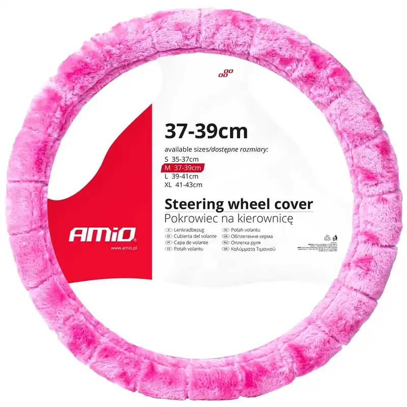 Chlupatý růžový potah volantu 37 - 39 cm AMIO Akční Nabídka