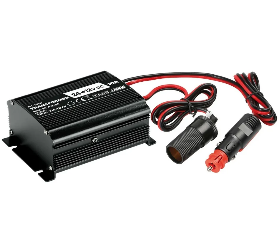 Měnič napětí z 24V > 12V 10A 120W s CL konektorem LAMPA Ověřený