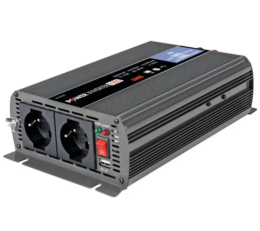 Speciální Cena Měnič napětí z 12V > 230V 1000W trvalý vstupní výkon + USB výstup LAMPA
