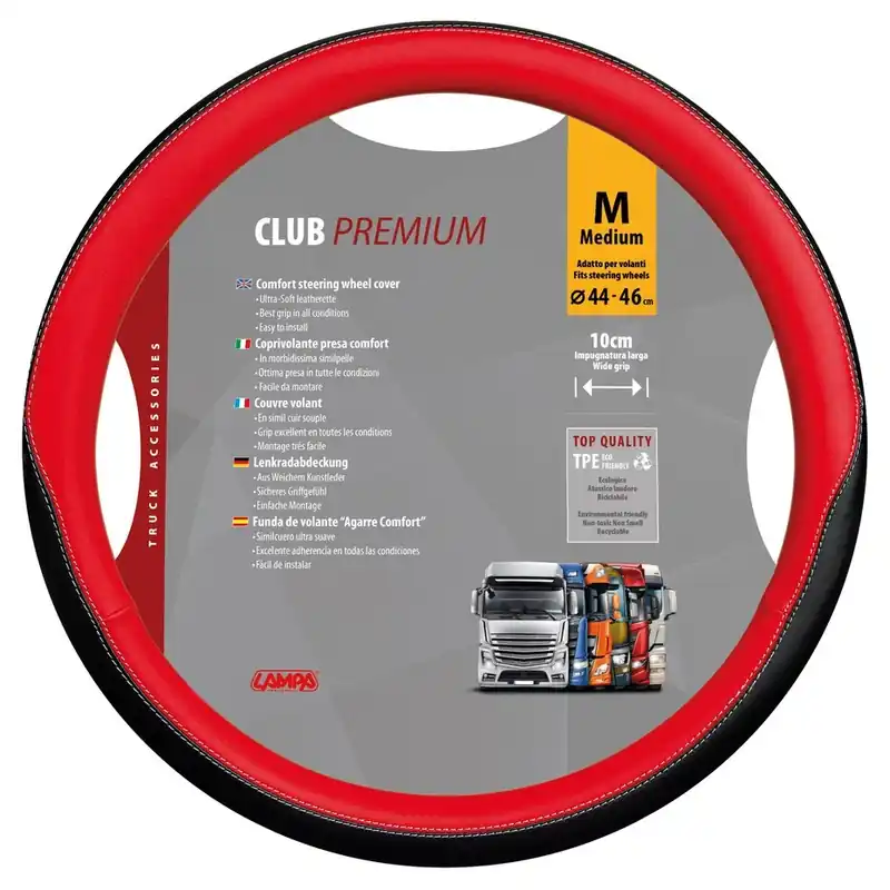 Pouze Dnes Potah volantu 44 - 46 cm LAMPA CLUB PREMIUM M, červený Skeentex