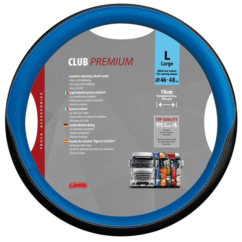 Cenová Bomba Potah volantu 46 - 48 cm LAMPA CLUB PREMIUM L, modrý Skeentex