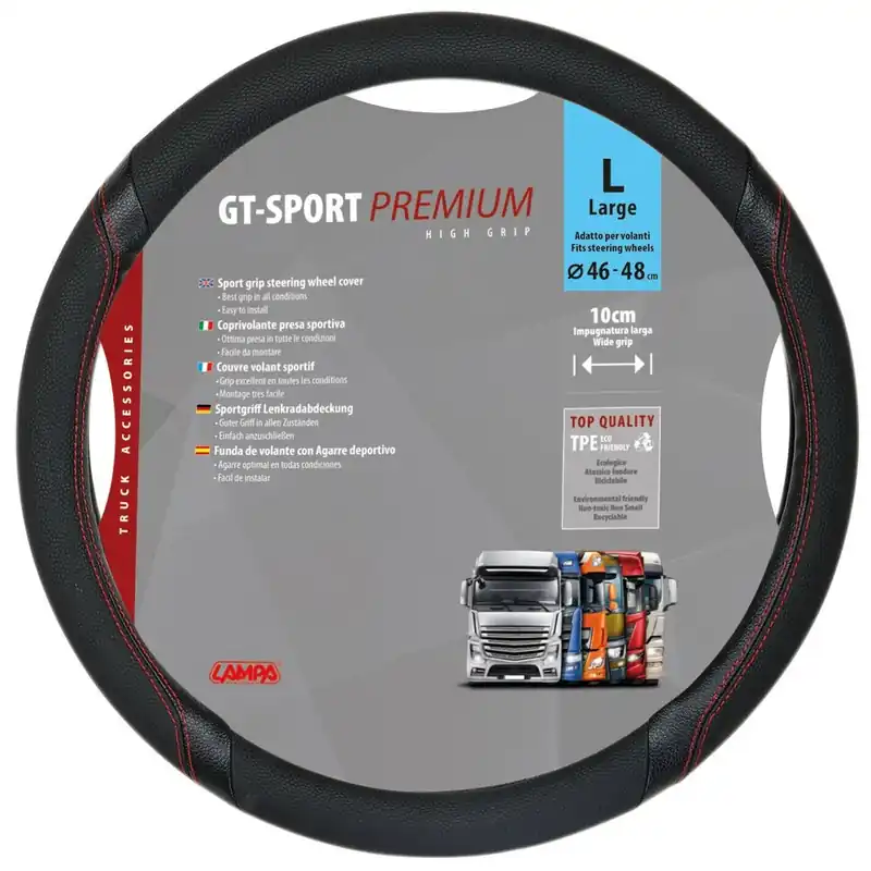 Dokud Zásoby Vydrží Potah volantu 46 - 48 cm LAMPA GT-SPORT PREMIUM L