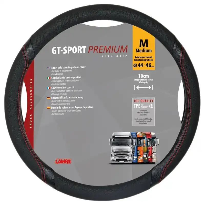 Potah volantu 44 - 46 cm LAMPA GT-SPORT PREMIUM M Levný