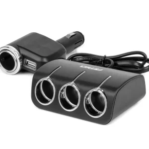 Objednat Nyní Rozbočovač do auta AMIO se 3+1 zásuvkami 120W USB-A 3.1A