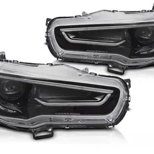 Víkendová Akce MITSUBISHI LANCER 8 08-16 - přední černá světla s TUBE LIGHT