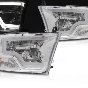 DODGE RAM 2009-2018 - přední černá světla TUBE CHROMOVÁ Finální Výprodej