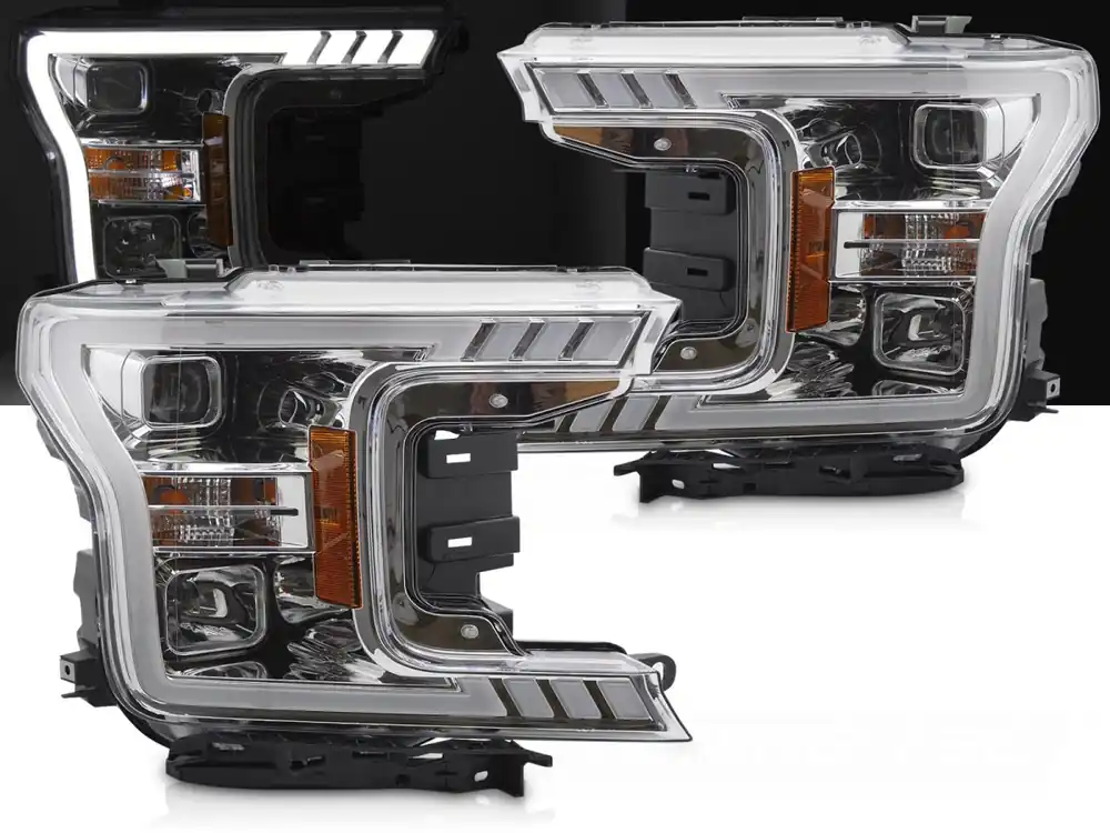 FORD F150 MK 13 2017-2020 - přední světla TUBE CHROMOVÁ Jen Po Omezenou Doba
