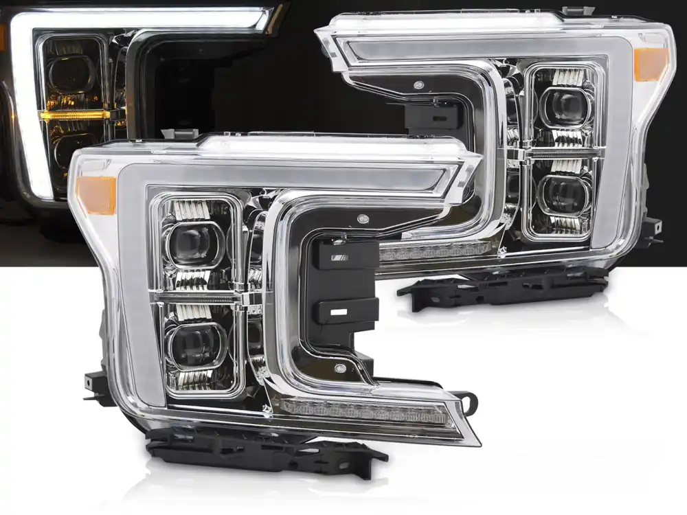 Hit Sezóny FORD F150 MK 13 2017-2020 - přední FULL LED světla chromová