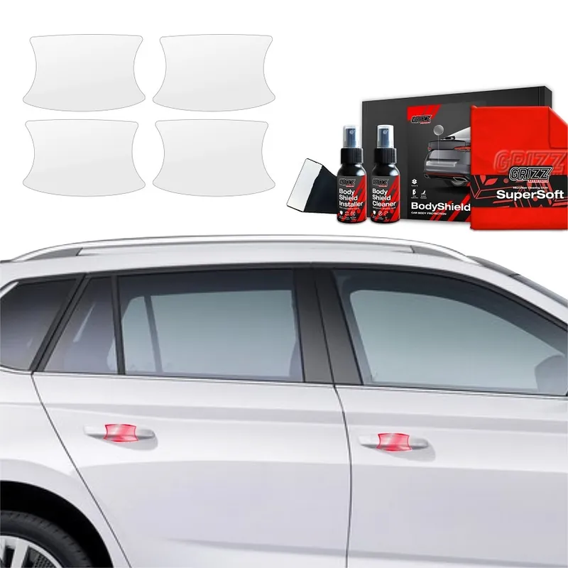 Ochranné fólie pod kliky Škoda Kamiq (od roku 2019>) GRIZZ Protector, 4 ks Horká Nabídka