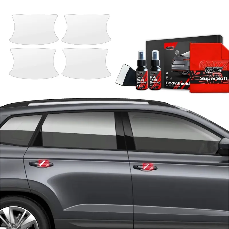 Finální Výprodej Ochranné fólie pod kliky Škoda Karoq (od roku 2022>) GRIZZ Protector, 4 ks