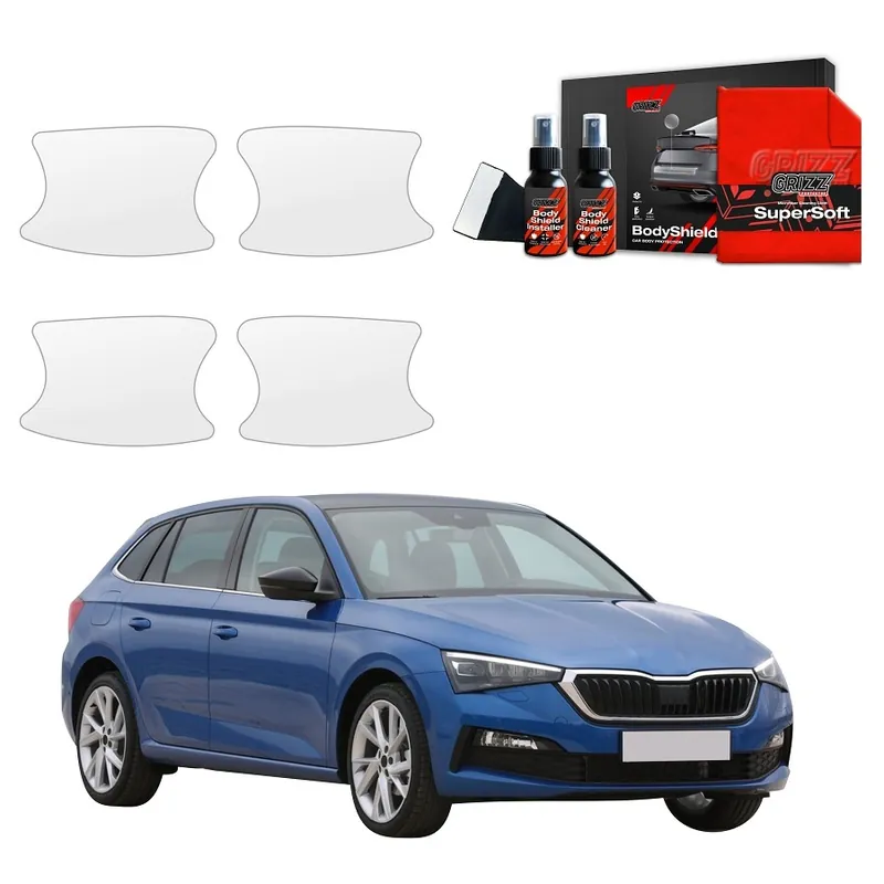 Akční Nabídka Ochranné fólie pod kliky Škoda Scala (2019 - 2023) GRIZZ Protector, 4 ks