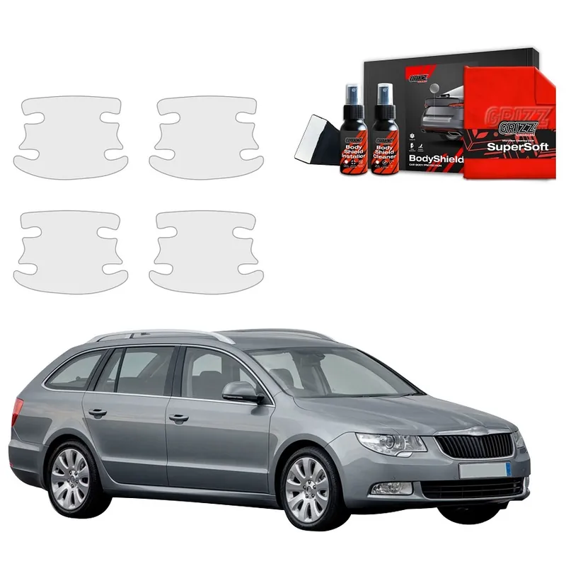 Ochranné fólie pod kliky Škoda Superb II Combi (2009 - 2013) GRIZZ Protector, 4 ks Výprodej