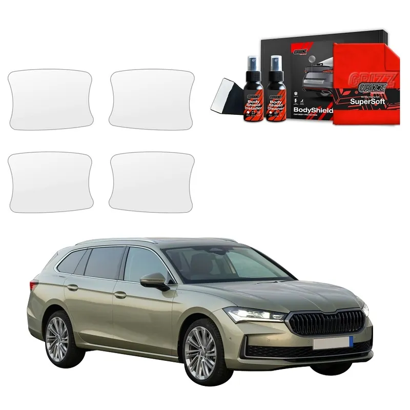Ihned K Objednání Ochranné fólie pod kliky Škoda Superb IV Combi (od roku 2023>) GRIZZ Protector, 4 ks