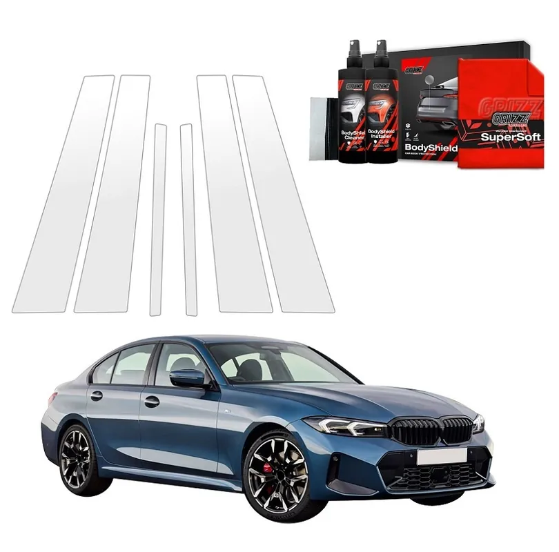 Ochranné fólie na sloupky BMW 3 G20 Sedan (od roku 2024>) GRIZZ Protector, 6 ks Výprodej