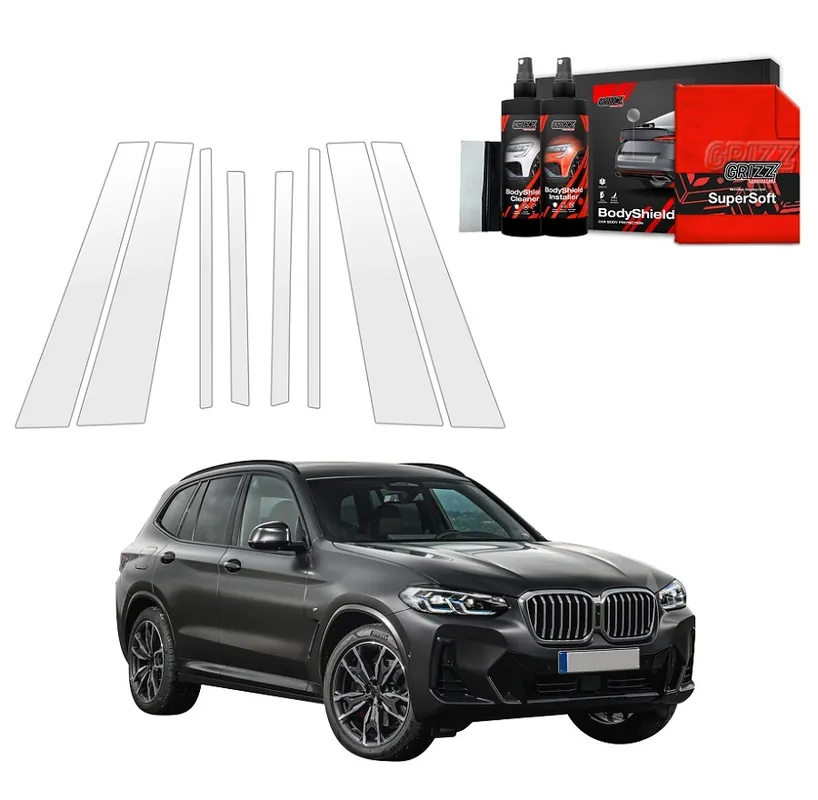 Ochranné fólie na sloupky BMW X3 G01 (2021 - 2024) GRIZZ Protector, 8 ks Hit Sezóny