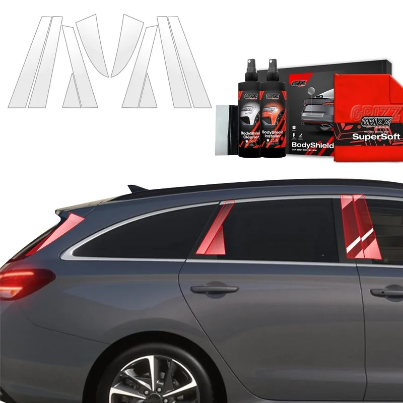 Značkový Ochranné fólie na sloupky Hyundai i30 III Combi Facelift (od roku 2020>) GRIZZ Protector, 10 ks