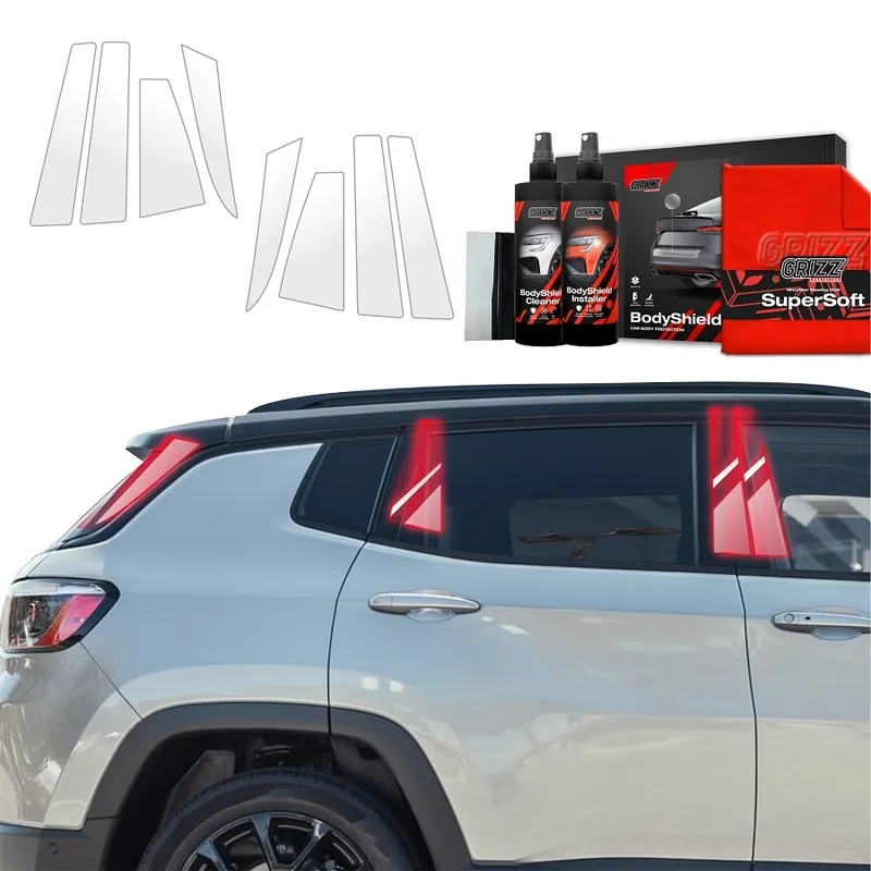 Ihned K Objednání Ochranné fólie na sloupky Jeep Compass II Facelift (2021 - 2025) GRIZZ Protector, 8 ks