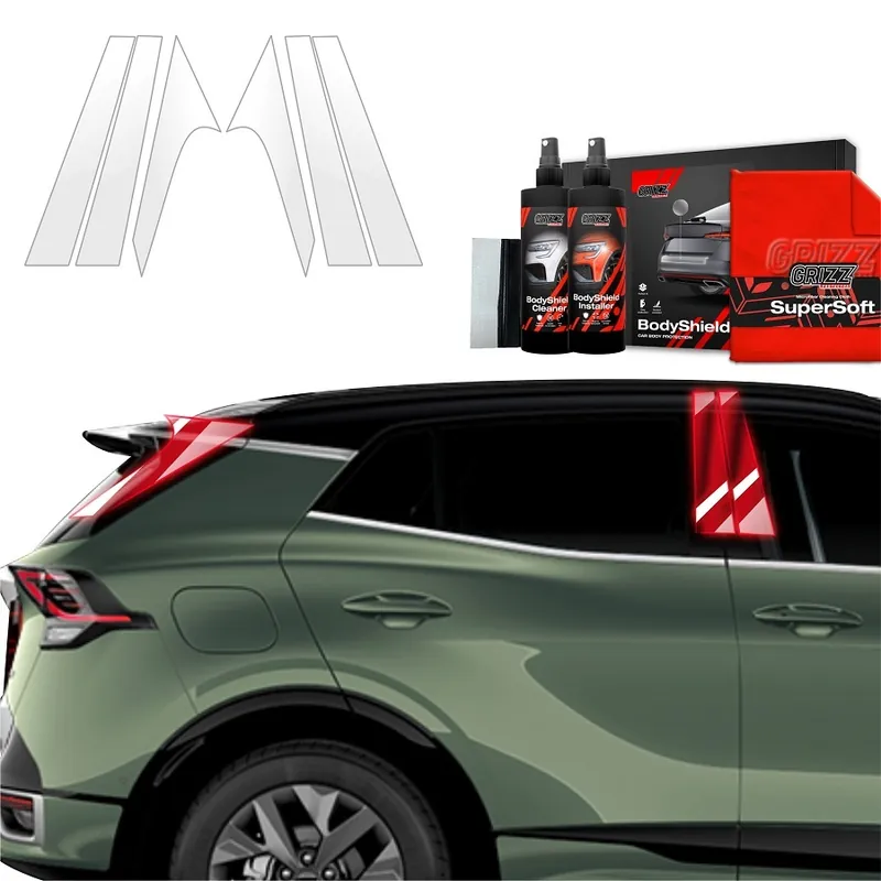 Časově Omezené Ochranné fólie na sloupky Kia Sportage V (od roku 2021>) GRIZZ Protector, 6 ks