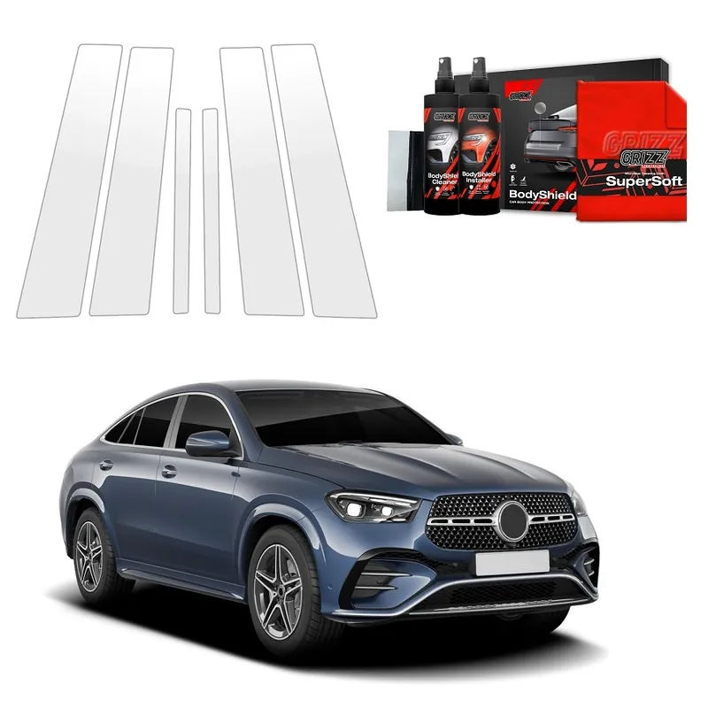 Ochranné fólie na sloupky Mercedes Benz GLE II Facelift (od roku 2023>) GRIZZ Protector, 6 ks Bezpečná Platba