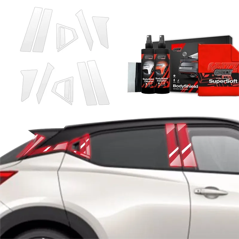 Ochranné fólie na sloupky Nissan Juke II (od roku 2024>) GRIZZ Protector, 10 ks Ověřený