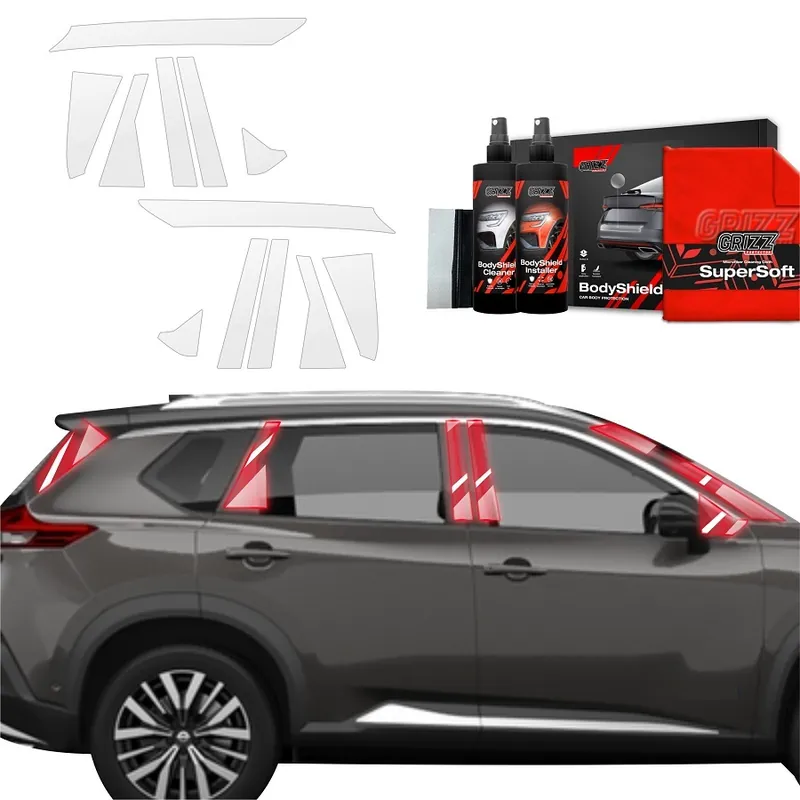 Nejlepší Volba Ochranné fólie na sloupky Nissan X-Trail IV (od roku 2024>) GRIZZ Protector, 12 ks