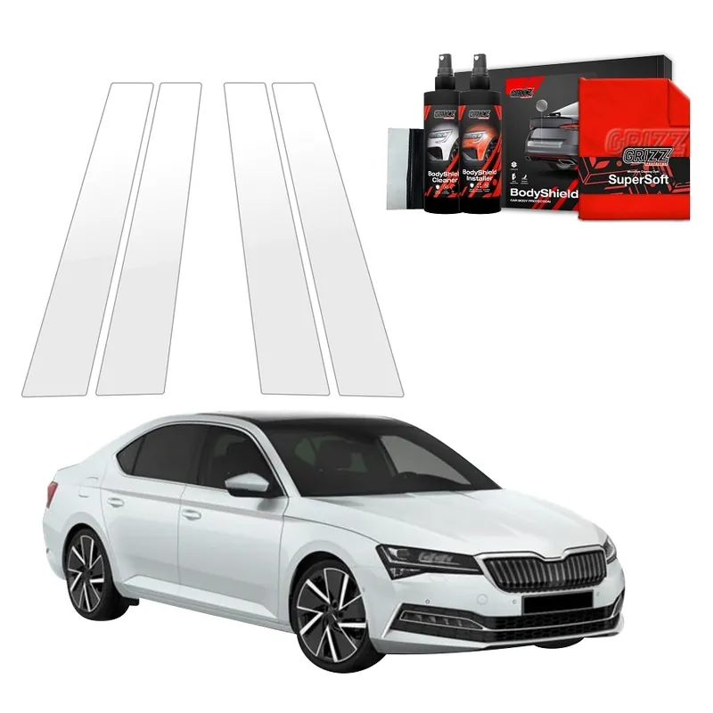 Bezpečná Platba Ochranné fólie na sloupky Škoda Superb III Liftback (2019 - 2023) GRIZZ Protector, 4 ks