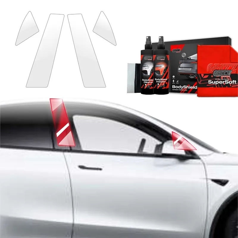 Ochranné fólie na sloupky Tesla Model Y Juniper (od roku 2025>) GRIZZ Protector, 4 ks Poslední Šance