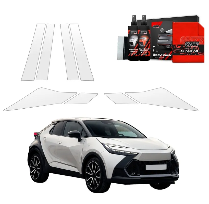 Ochranné fólie na sloupky Toyota C-HR II (od roku 2023>) GRIZZ Protector, 8 ks Omezená Nabídka