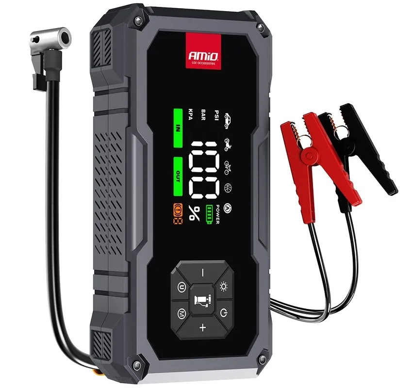 Výprodej AKU kompresor s funkcí powerbanky a boosteru 7200 mAh 600A AMIO