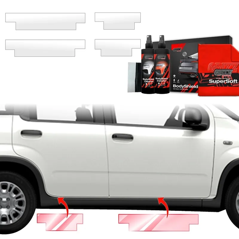 Cenový Hit Ochranné fólie na prahy Fiat Panda III (od roku 2019>) GRIZZ Protector, 4 ks
